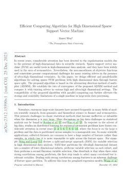 Efficient Computing Algorithm for High Dimensional Sparse Support Vector
  Machine