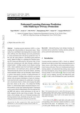Federated learning-outcome prediction with multi-layer privacy
  protection