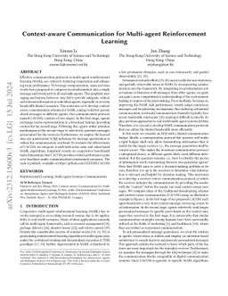 Context-aware Communication for Multi-agent Reinforcement Learning