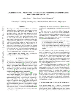 Uncertainty as a Predictor: Leveraging Self-Supervised Learning for
  Zero-Shot MOS Prediction