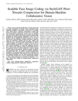 Scalable Face Image Coding via StyleGAN Prior: Towards Compression for
  Human-Machine Collaborative Vision