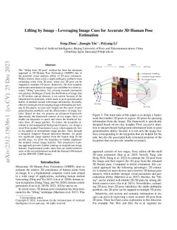Lifting by Image -- Leveraging Image Cues for Accurate 3D Human Pose
  Estimation