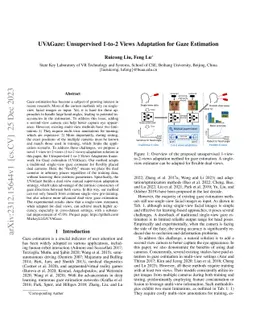 UVAGaze: Unsupervised 1-to-2 Views Adaptation for Gaze Estimation