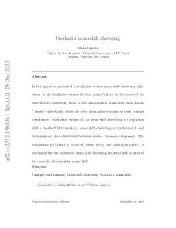 Stochastic mean-shift clustering