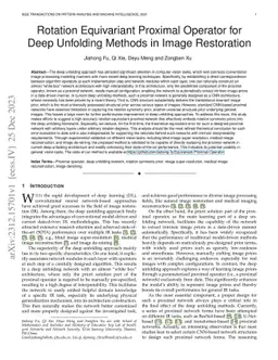 Rotation Equivariant Proximal Operator for Deep Unfolding Methods in
  Image Restoration