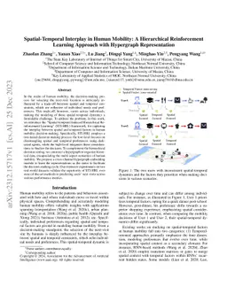 Spatial-Temporal Interplay in Human Mobility: A Hierarchical
  Reinforcement Learning Approach with Hypergraph Representation