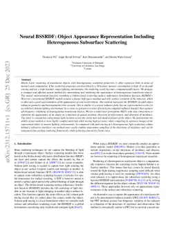 Neural BSSRDF: Object Appearance Representation Including Heterogeneous
  Subsurface Scattering