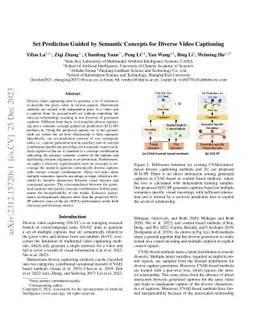 Set Prediction Guided by Semantic Concepts for Diverse Video Captioning