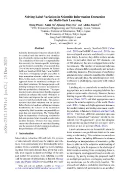 Solving Label Variation in Scientific Information Extraction via
  Multi-Task Learning