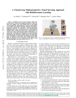 A Closed-Loop Multi-perspective Visual Servoing Approach with
  Reinforcement Learning
