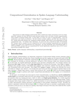 Compositional Generalization in Spoken Language Understanding