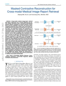 Masked Contrastive Reconstruction for Cross-modal Medical Image-Report
  Retrieval
