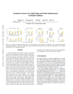 Geometric-Aware Low-Light Image and Video Enhancement via Depth Guidance