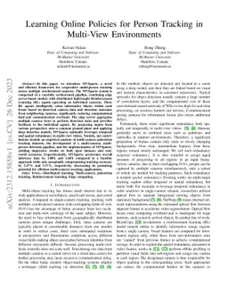 Learning Online Policies for Person Tracking in Multi-View Environments