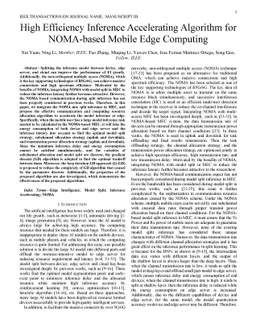High Efficiency Inference Accelerating Algorithm for NOMA-based Mobile
  Edge Computing