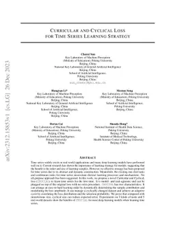 Curricular and Cyclical Loss for Time Series Learning Strategy