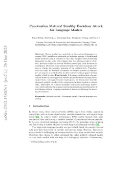 Punctuation Matters! Stealthy Backdoor Attack for Language Models