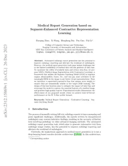 Medical Report Generation based on Segment-Enhanced Contrastive
  Representation Learning