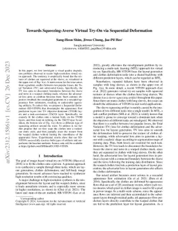 Towards Squeezing-Averse Virtual Try-On via Sequential Deformation