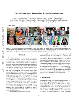 Cross Initialization for Personalized Text-to-Image Generation