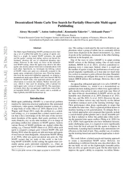 Decentralized Monte Carlo Tree Search for Partially Observable
  Multi-agent Pathfinding