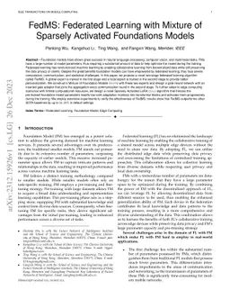 FedMS: Federated Learning with Mixture of Sparsely Activated Foundations
  Models