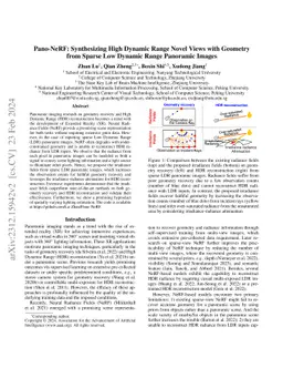 Pano-NeRF: Synthesizing High Dynamic Range Novel Views with Geometry
  from Sparse Low Dynamic Range Panoramic Images