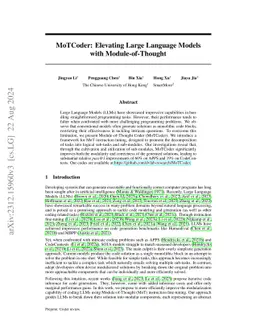 MoTCoder: Elevating Large Language Models with Modular of Thought for Challenging Programming Tasks