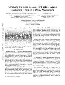 Achieving Fairness in DareFightingICE Agents Evaluation Through a Delay
  Mechanism
