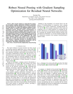 Robust Neural Pruning with Gradient Sampling Optimization for Residual
  Neural Networks