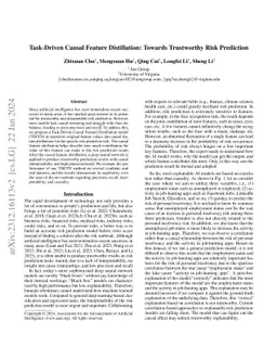 Task-Driven Causal Feature Distillation: Towards Trustworthy Risk
  Prediction