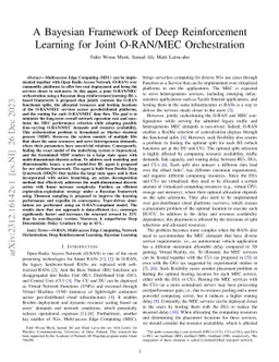 A Bayesian Framework of Deep Reinforcement Learning for Joint O-RAN/MEC
  Orchestration