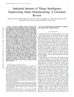 Industrial Internet of Things Intelligence Empowering Smart
  Manufacturing: A Literature Review
