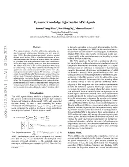 Dynamic Knowledge Injection for AIXI Agents