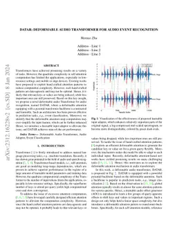 Deformable Audio Transformer for Audio Event Detection
