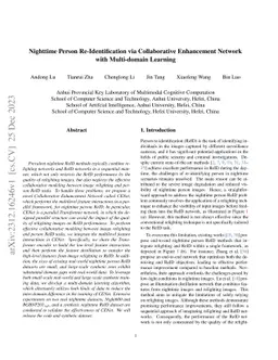 Nighttime Person Re-Identification via Collaborative Enhancement Network with Multi-domain Learning