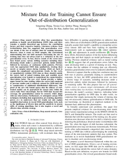 Mixture Data for Training Cannot Ensure Out-of-distribution
  Generalization