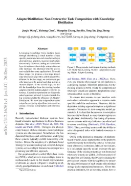 AdapterDistillation: Non-Destructive Task Composition with Knowledge
  Distillation