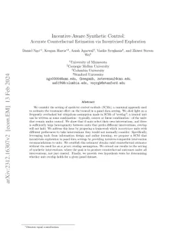 Incentive-Aware Synthetic Control: Accurate Counterfactual Estimation via Incentivized Exploration