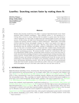 LeanVec: Searching vectors faster by making them fit