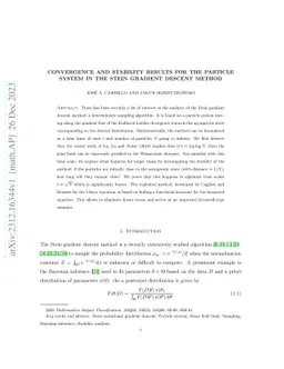 Convergence and stability results for the particle system in the Stein
  gradient descent method