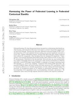 Harnessing the Power of Federated Learning in Federated Contextual
  Bandits