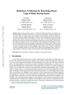 Robustness Verification for Knowledge-Based Logic of Risky Driving
  Scenes