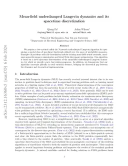Mean-field underdamped Langevin dynamics and its spacetime
  discretization