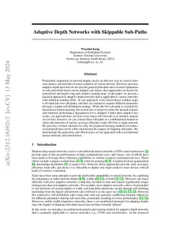 Adaptive Depth Networks with Skippable Sub-Paths
