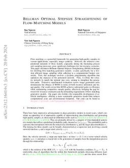 Bellman Optimal Stepsize Straightening of Flow-Matching Models