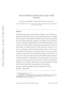 General Method for Solving Four Types of SAT Problems