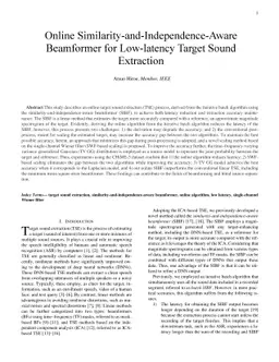 Online Similarity-and-Independence-Aware Beamformer for Low-latency
  Target Sound Extraction