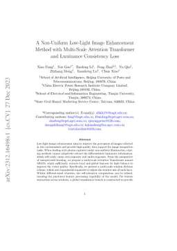 A Non-Uniform Low-Light Image Enhancement Method with Multi-Scale
  Attention Transformer and Luminance Consistency Loss
