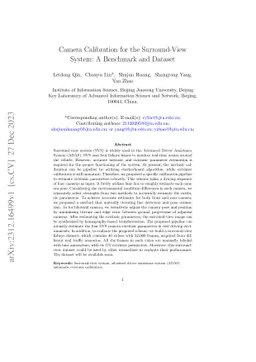 Camera calibration for the surround-view system: a benchmark and dataset
